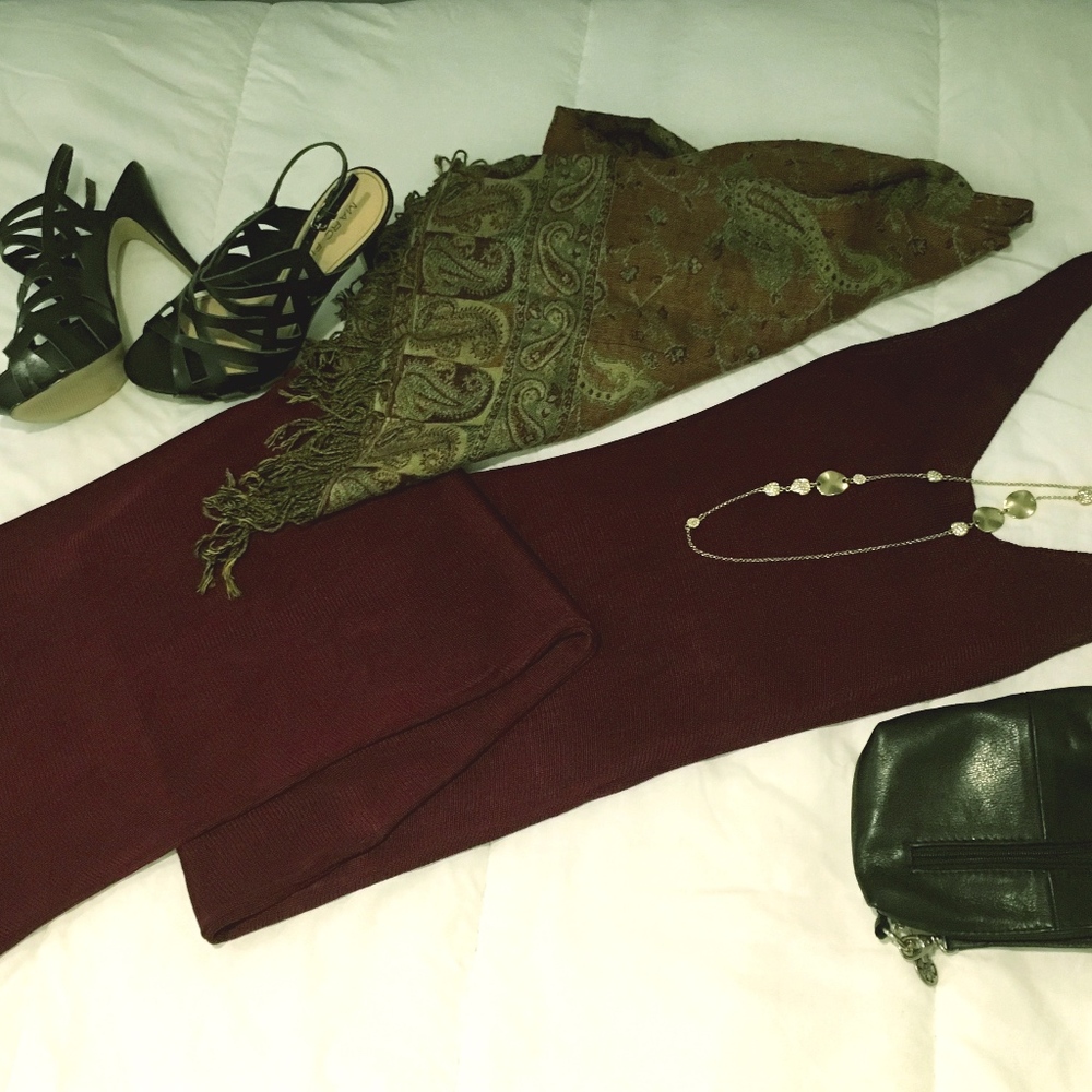 Insight Glamorous Floor Length Maroon Dress